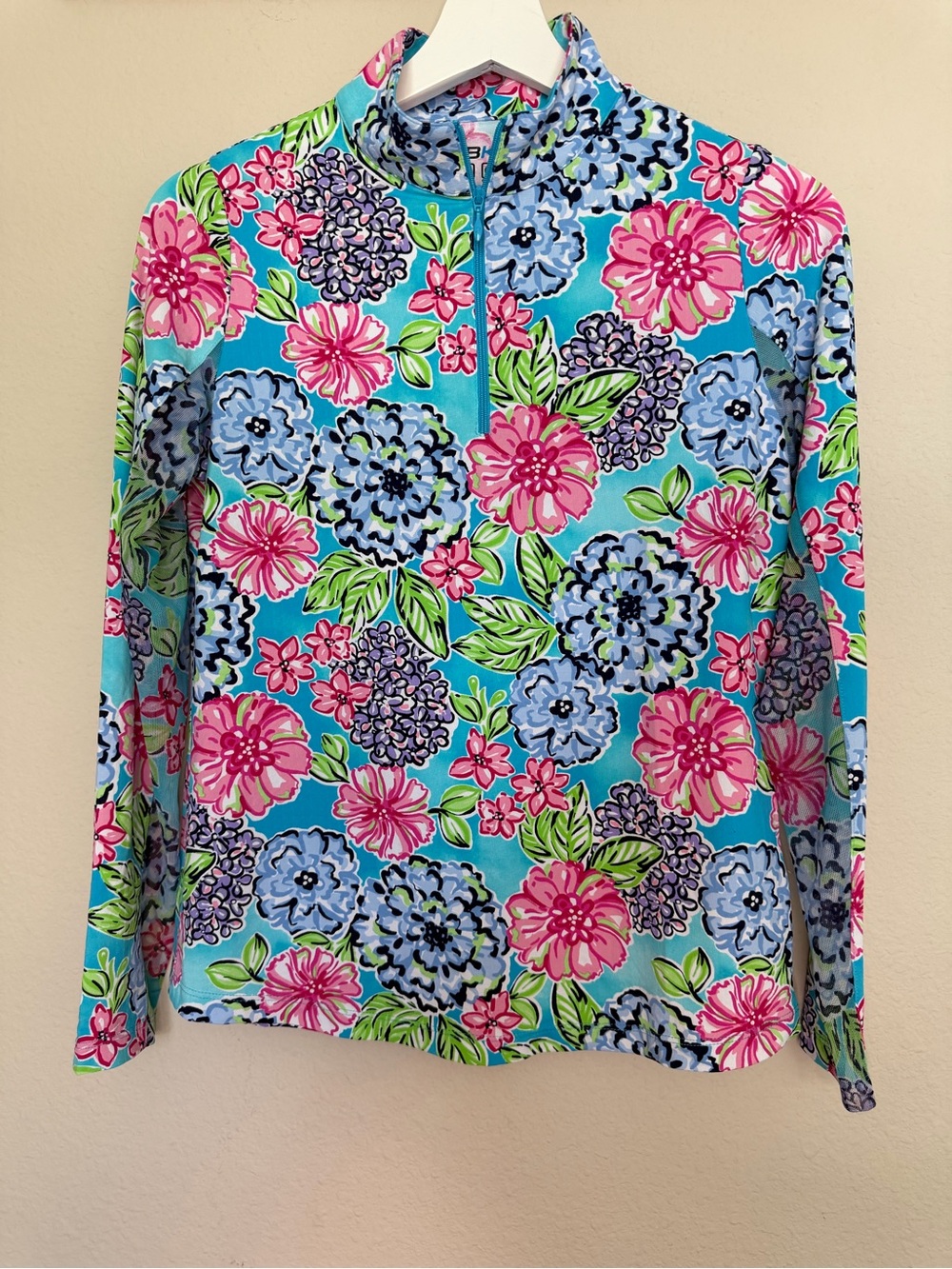 IBKUL UPF50+ 1/4 Zip Floral Pullover